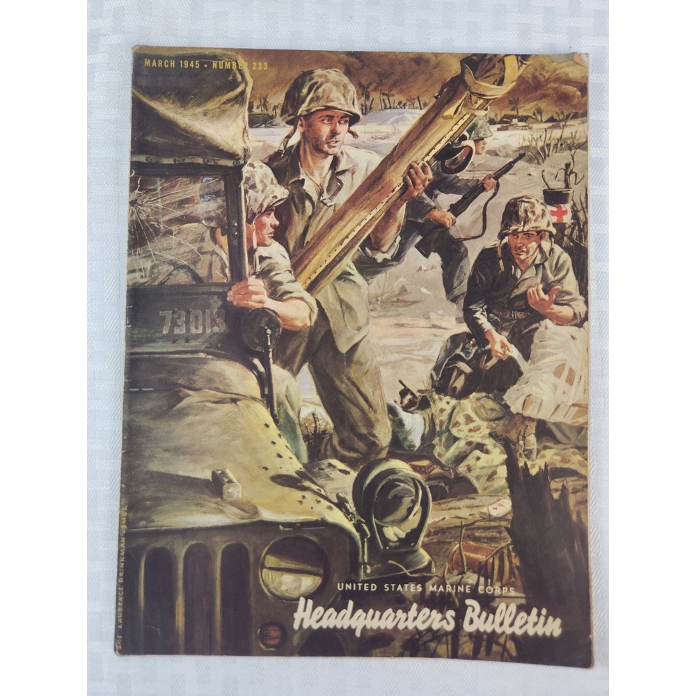 RARE March 1945 USMC Headquarters Bulletin #233 WWII Marine Corps Sgt Brinkman